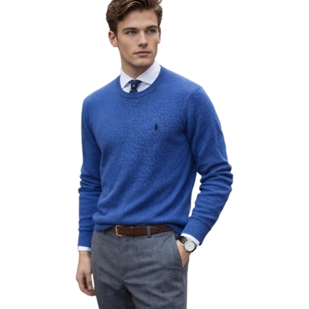 Ralph Lauren Men's Vibrant Blue Crewneck Sweater - Picture 2 of 9
